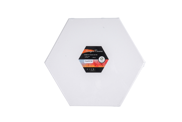 Canvas Conda Hexagon 30 cm gebleekt katoen