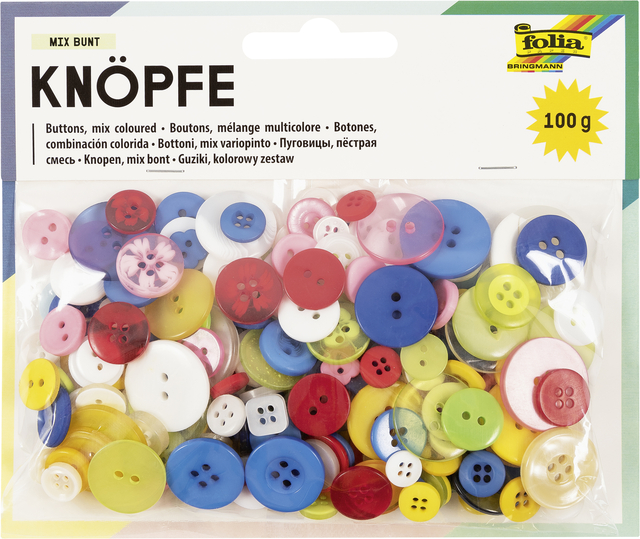 Knopen Folia 100 gram assorti