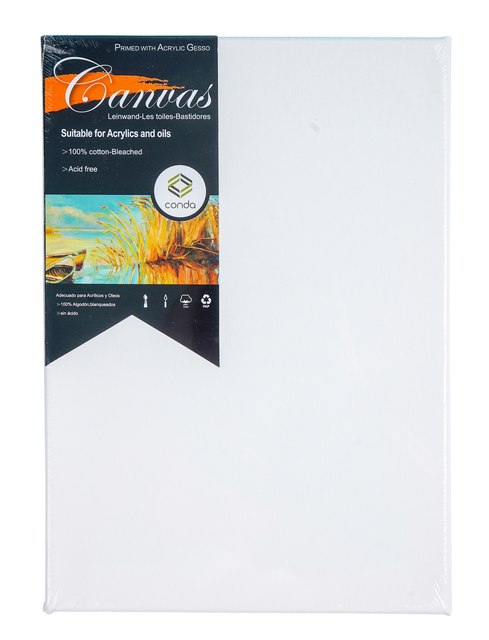 Toile canvas Conda 21x29,7cm coton blanchi