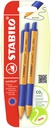 Stylo bille STABILO Pointball 6031/41 Medium bleu blister 2 pièces