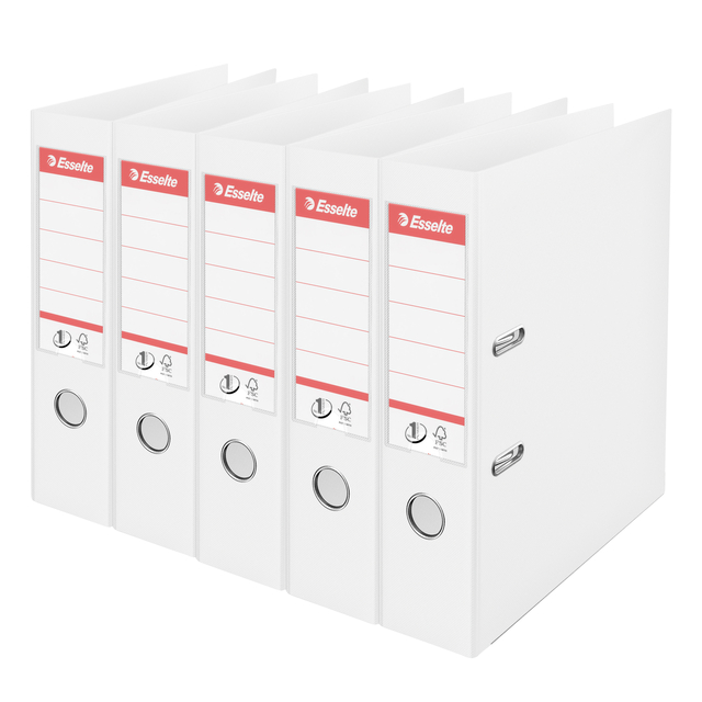 Ordner Esselte No.1 72mm PP 30% gerecycled folie Multipack wit 5 stuks