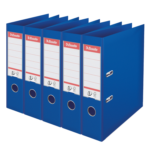 Ordner Esselte No.1 72mm PP 30% gerecycled folie Multipack blauw 5 stuks