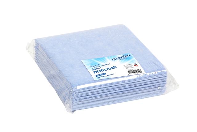 Chiffon de nettoyage Cleaninq viscose 38x40cm bleu 10 pièces