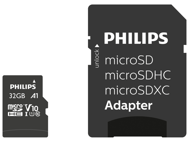 Carte mémoire Micro SDHC Philips Class 10 UHS-I U1 32Go