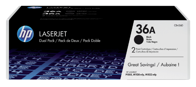 Cartouche toner HP CB436AD 36A noir 2x