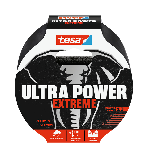 Reparatietape tesa Ultra Power Extreme repair 10mx50mm zwart