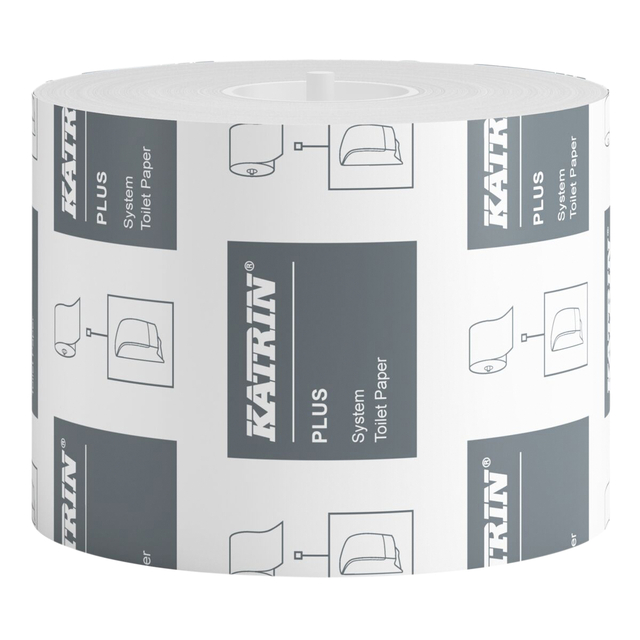 Papier toilette Katrin 66940 système Plus embouts 2 ép 96m blanc