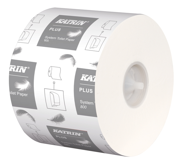 Toiletpapier Katrin Plus System 2-laags 800vel 36rollen wit