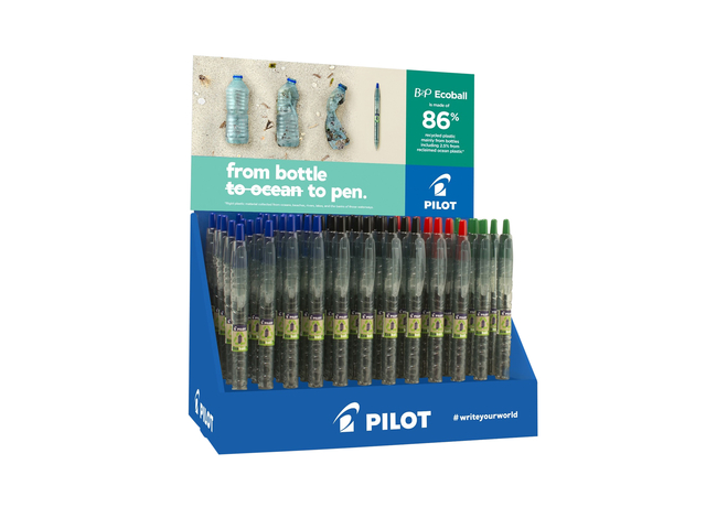 Stylo bille PILOT Begreen B2P Ecoball Medium assorti