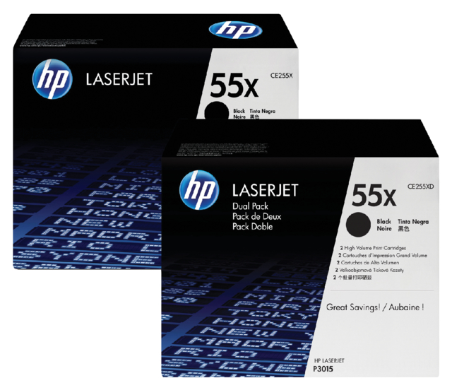 Cartouche toner HP CE255XD 55X noir HC 2x