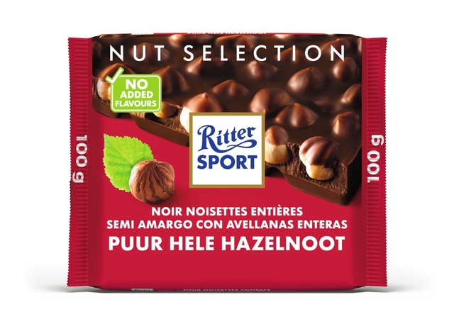 Chocolade Ritter Sport puur-hele hazelnoot 100gr