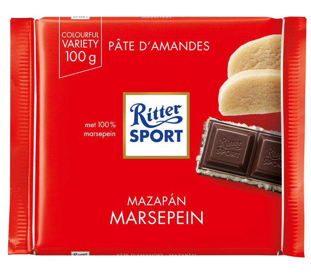 Chocolade Ritter Sport puur-marsepein 100gr