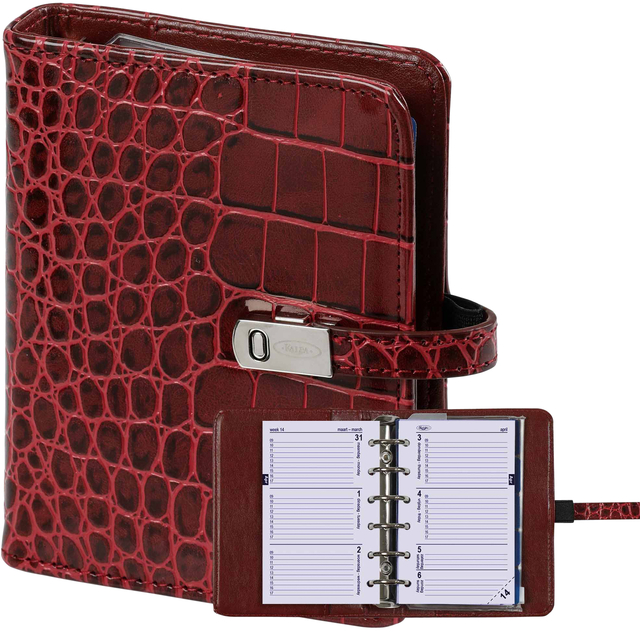 Organiseur Kalpa Pocket avec agenda 2024-2025 7 jours/2 pages croco mulberry