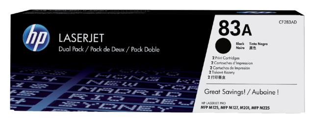 Cartouche toner HP CF283AD 83A 2x noir