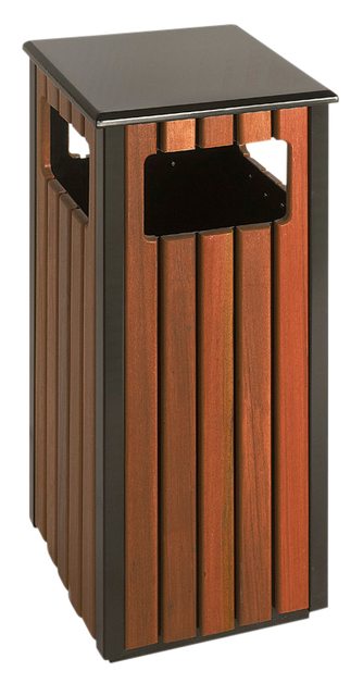 Afvalbak Vepa Bins voor buiten 36 liter zwart/houtlook