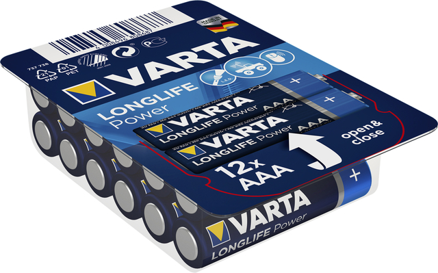 Batterij Varta Longlife Power big box 12xAAA