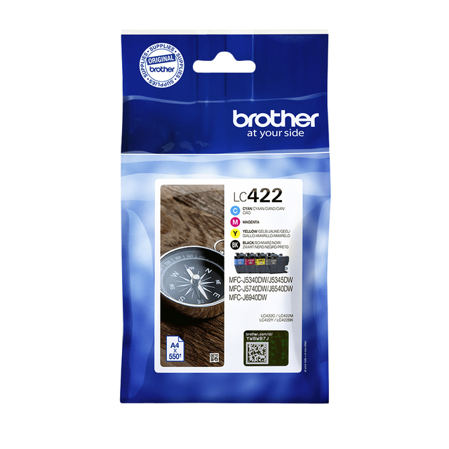 Inktcartridge Brother LC-422VAL zwart 3 kleuren