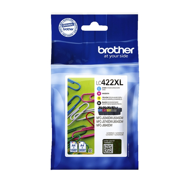 Cartouche d''encre Brother LC-422XLVAL noir 3 couleurs