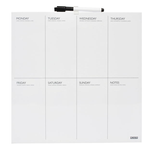 Planning hebdomadaire Desq 35x35cm magnétique