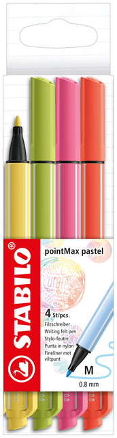 Feutre STABILO pointMax 488/4 Medium assorti étui 4 pièces