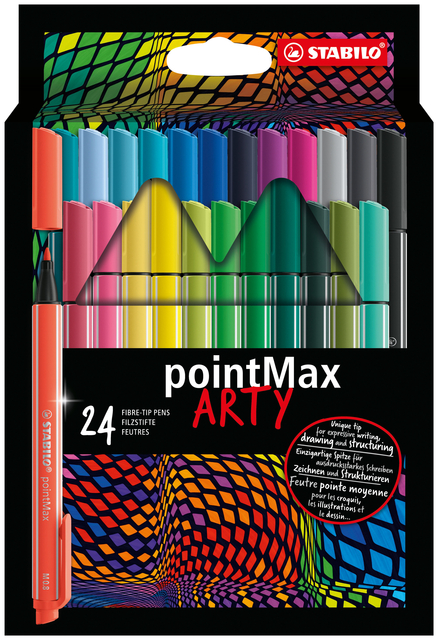 Viltstift STABILO pointMax 488/24 Arty medium assorti etui à 24 stuks