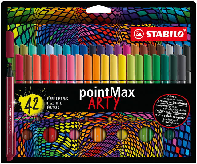 Viltstift STABILO pointMax 488/42 Arty medium assorti etui à 42 stuks