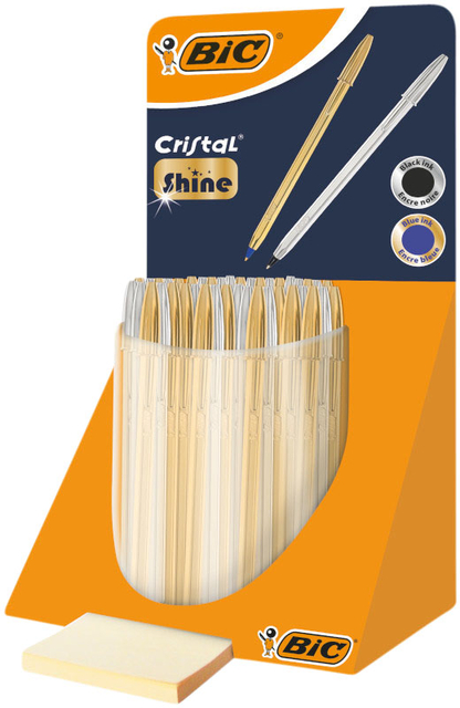 Balpen BIC Cristal medium goud en zilver