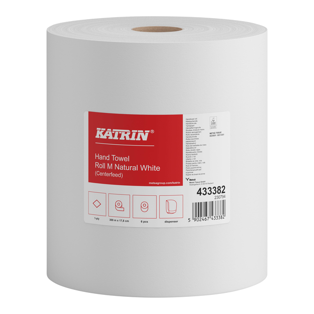 Essuie-mains Katrin 433382 Medium 1 épaisseur 300m blanc
