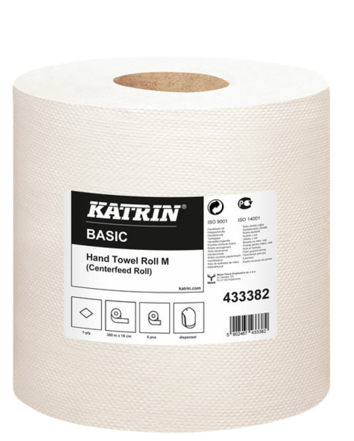 Rouleau essuie-mains Katrin 433382 Medium 1 épaisseur  300m blanc