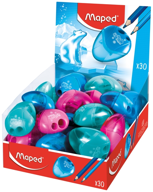 Taille-crayon Maped Igloo 2 trous présentoir 30 pièces assorti