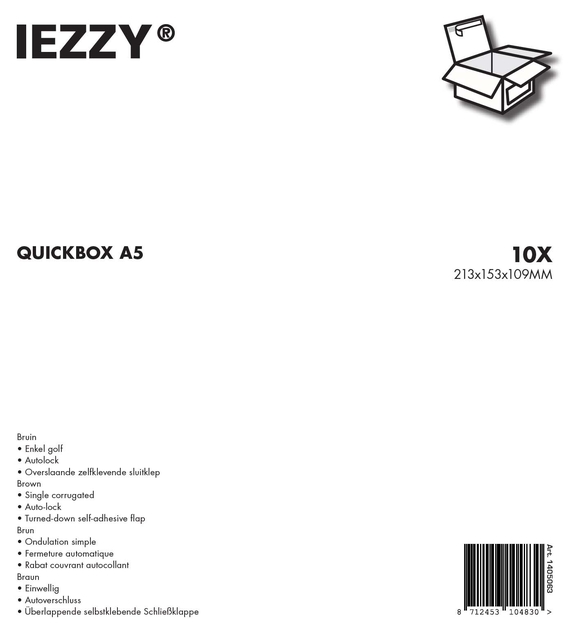 Quickbox IEZZY A5 213x153x109mm 10 stuks