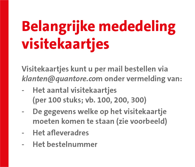 Visitekaartjes enkelzijdig per 25 stuks