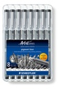 Fineliner Staedtler Pigment 308 noir 8 pièces