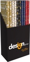 Inpakpapier Kerst metallic 150x70cm assorti