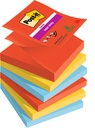 Bloc-mémos Post-it Z-notes R330 Super Sticky 76x76mm Playfull 6 pièces
