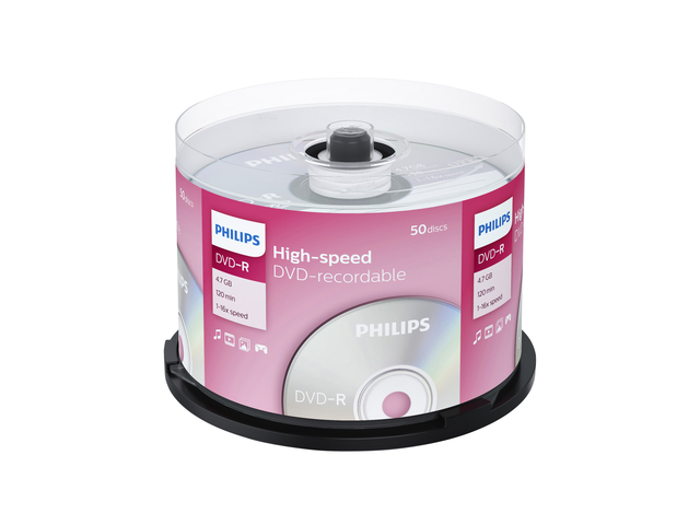 DVD-R Philips 4.7GB 16x SP 50 stuks