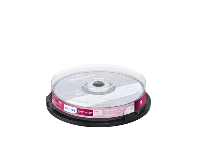 DVD-RW Philips 4.7GB 4x SP 10 stuks