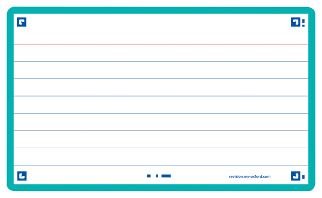 Flashcard Oxford 2.0 75x125mm 80 feuilles 250g ligné menthe