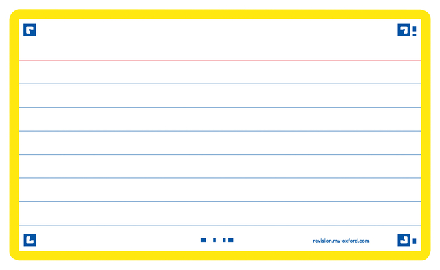 Flashcard Oxford 2.0 75x125mm 80 feuilles 250g ligné jaune