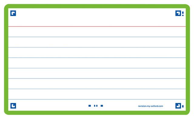 Flashcard Oxford 2.0 75x125mm 80 feuilles 250g ligné vert