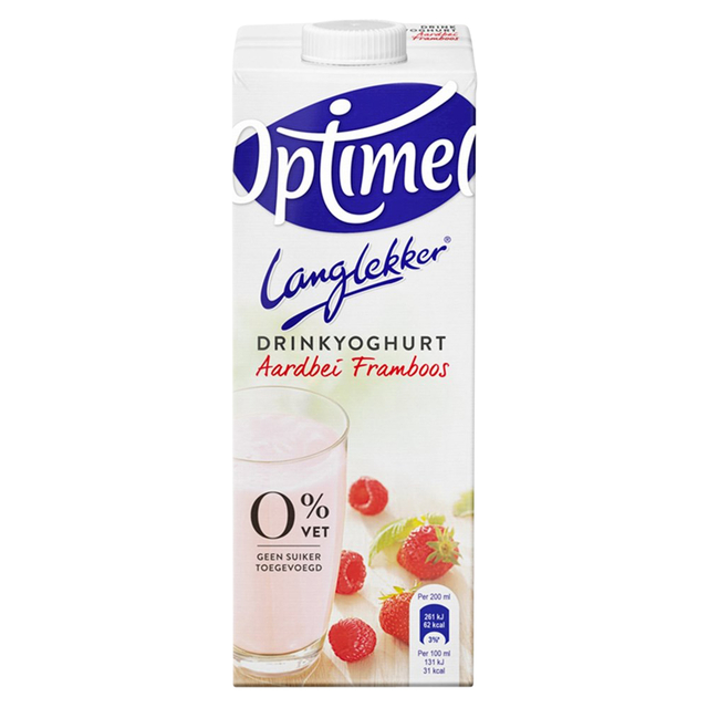 Yaourt à boire Optimel LekkerLang fraise framboise 1 litre