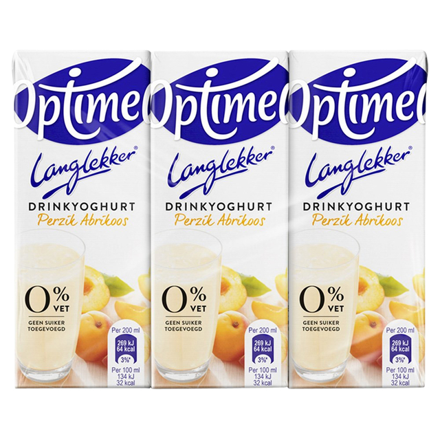 Yaourt à boire Optimel LekkerLang pêche abricot 20cl