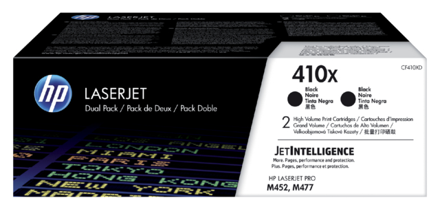 Cartouche toner HP CF410XD410X noir HC 2x