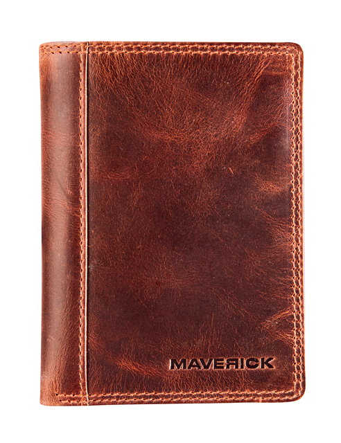 Portefeuille Maverick The Original met kleingeldvak RFID leer bruin