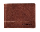 Portemonee Maverick Rough Gear compact kleingeldvak RFID leer bruin