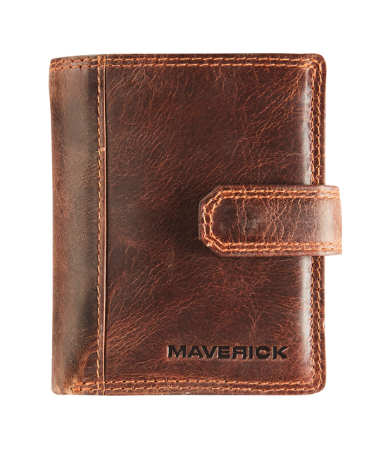 Port-cartes Maverick The Original super compact RFID cuir marron