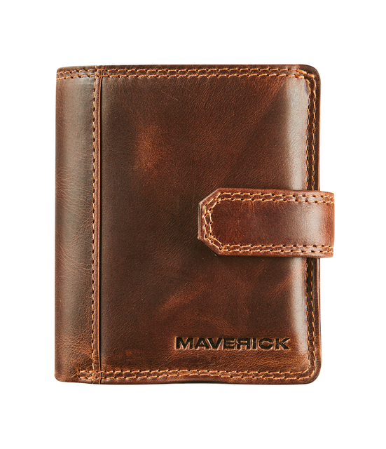 Porte-cartes Maverick The Original Compact RFID cuir marron