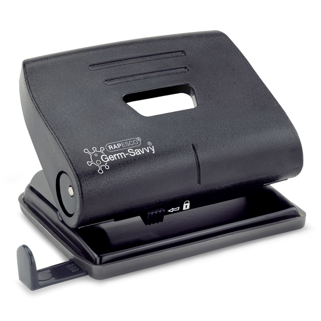 Perforateur Rapesco Germ-Savvy Heavy Duty 820-P Antibactérien 2 trous noir