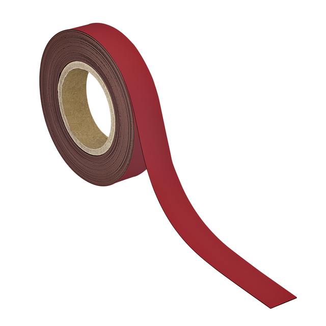 Magneetband MAUL beschrijf- wisbaar 10mx30mmx1mm rood