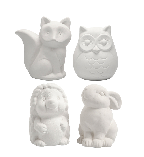 Tirelire animaux Creativ Company otime terre cuite blanche set 4 pièces assorti